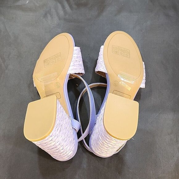 BRAND NEW BAMBOO MADDY-02 RAFFIA BLOCK HEEL BRAIDED STRAP SANDAL - Picture 12 of 16